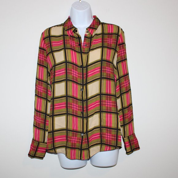 Scotch and Soda Plaid Button Down Blouse - Picture 1 of 7